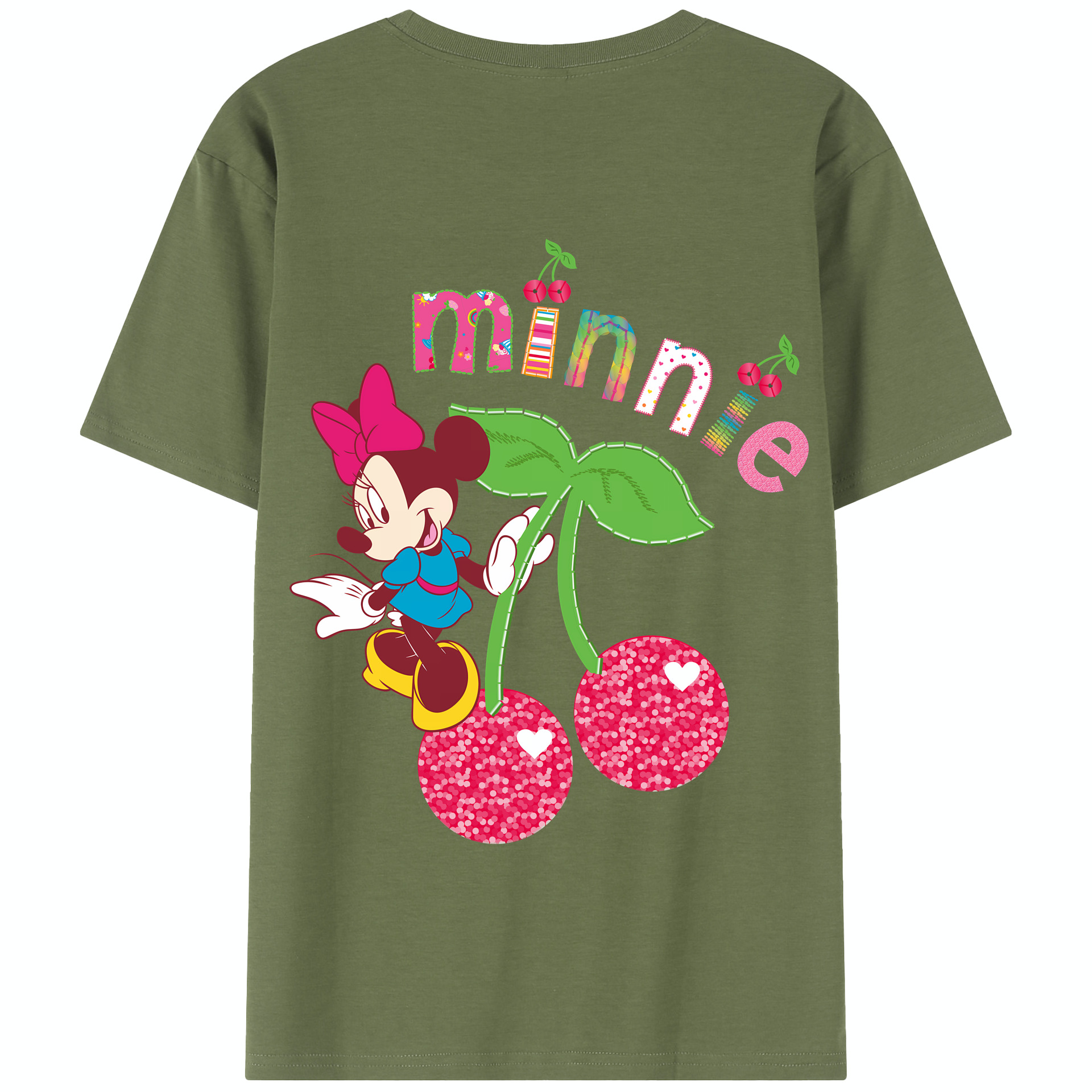 （画像用） ミッキーマウス Mickey Mouse 綿100％半袖Tシャツ（背面プリント）